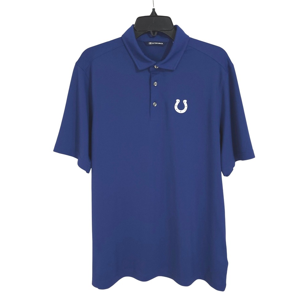 Cutter & Buck Indianapolis Colts Virtue Eco Pique Polo Shirt Mens Large Blue
